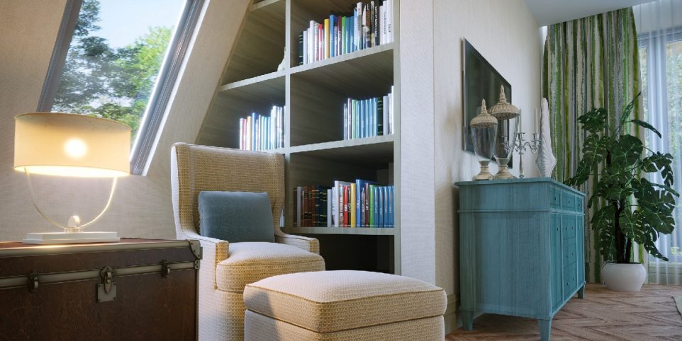 Reading Corner In Attic Bedroom